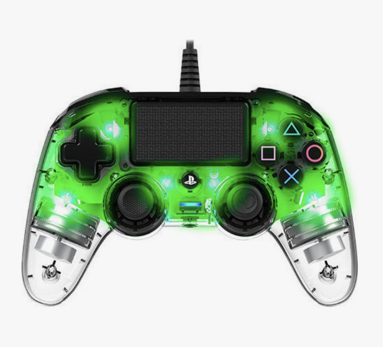 Nacon Wired Illuminated Compact Controller για PS4 Crystal Green