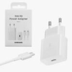 Samsung Φορτιστής με Θύρα USB-C και Καλώδιο USB-C - USB-C 15W Power Delivery Λευκός (EP-T1510X)