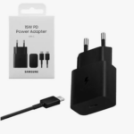 Samsung Φορτιστής με Θύρα USB-C και Καλώδιο USB-C - USB-C 15W Power Delivery Μαύρος (EP-T1510X)