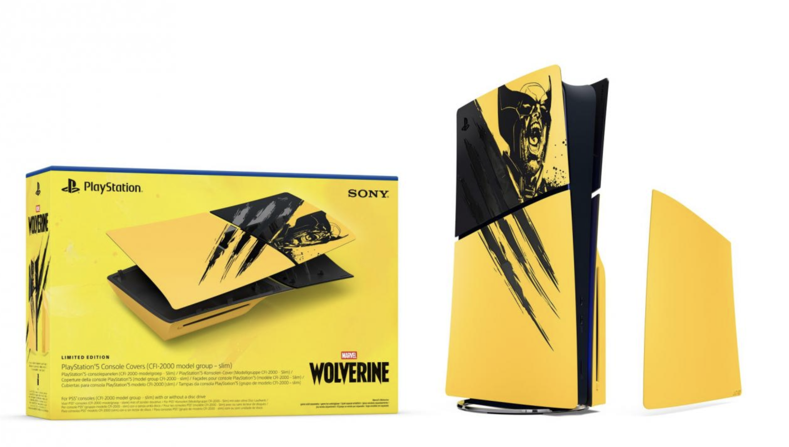 Screenshot 2026-10-28 at 3.34.59 PM PS5 SONY CONSOLE COVER SLIM MARVEL WOLVERINE BATTLE YELLOW - Image 1